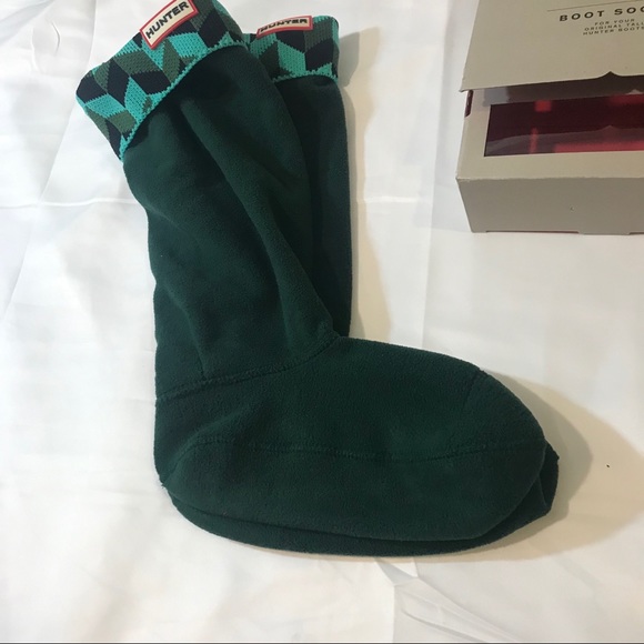 NIB Hunter 'Geometric Dazzle'‎ Original Tall Fleece Welly Socks in Medium - Picture 6 of 8